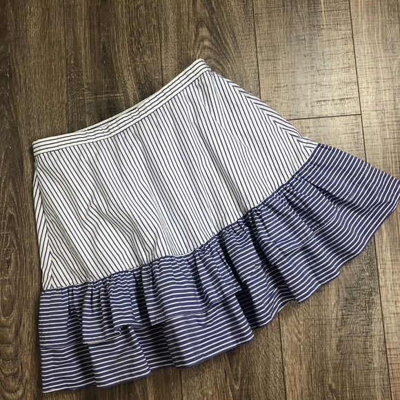 NWOT J. Crew Striped Ruffle Skirt - Picture 5 of 8